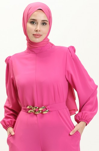 Jumpsuit mit Kettengürtel 6031-06 Fuchsia 6031-06