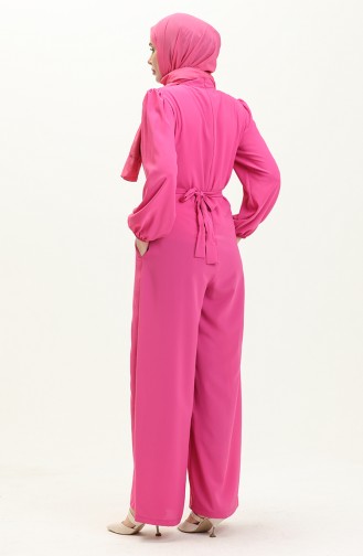 Jumpsuit mit Kettengürtel 6031-06 Fuchsia 6031-06