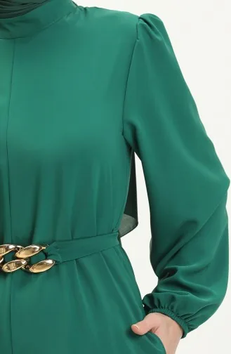 Chain Belt Jumpsuit 6031-07 Emerald Green 6031-07