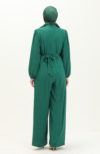 Jumpsuit mit Kettengürtel 6031-07 Smaragdgrün 6031-07