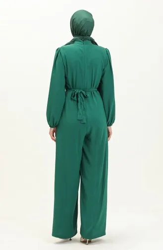 Chain Belt Jumpsuit 6031-07 Emerald Green 6031-07