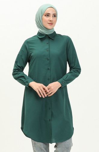 Buttoned Tunic 2514-13 Emerald Green 2514-13