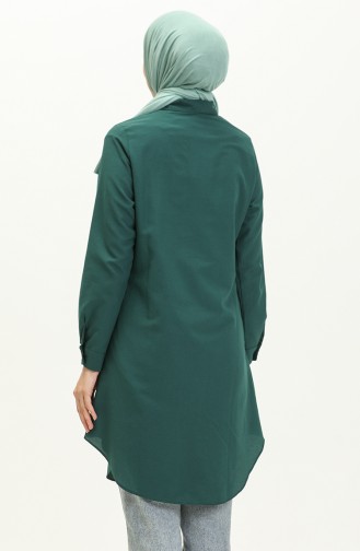 Buttoned Tunic 2514-13 Emerald Green 2514-13