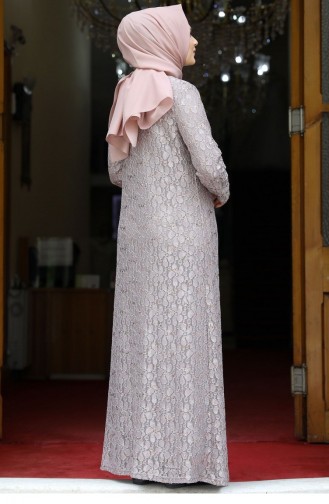Amine Hüma Papatya Hijab Abendkleid Nerz 1975