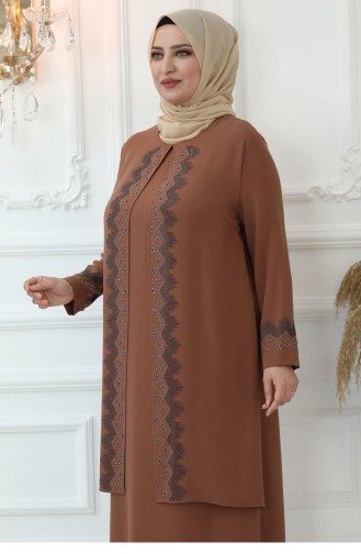 Amine Hüma Hatun Avondjurk Camel 2810