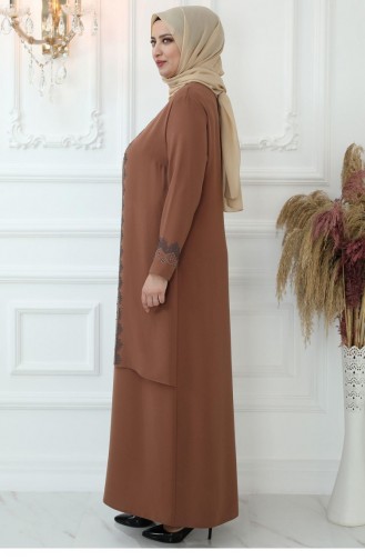 Amine Hüma Hatun Avondjurk Camel 2810