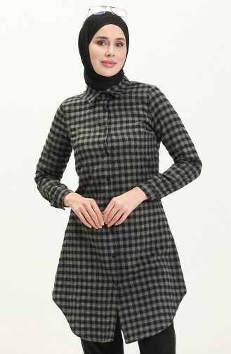 Plaid Tunic 2546-04 Gray 2546-04