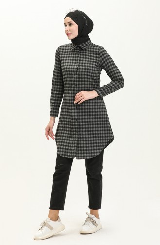 Plaid Tunic 2546-04 Gray 2546-04