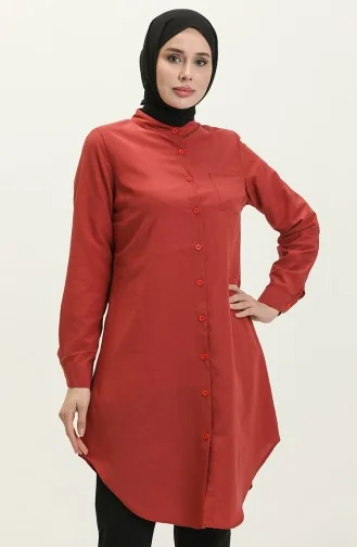 Mandarin Collar Pocketed Tunic 2515-16 Dark Onion Peel 2515-16