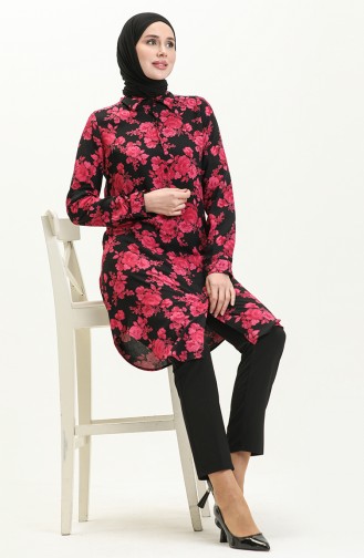 Viscose Printed Tunic 2558-01 Plum 2558-01