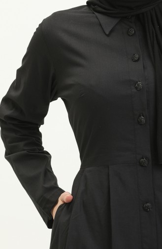 Robe Boutonnées avec Poches 2028-01 Noir 2028-01