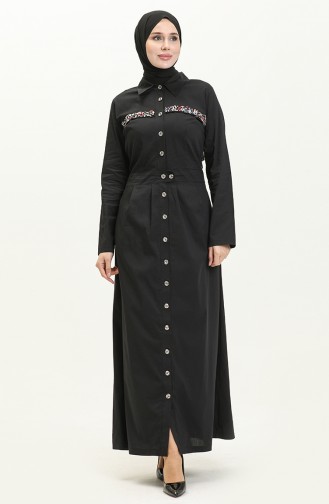 Stein Plissee-Kleid 2047-01 Schwarz 2047-01