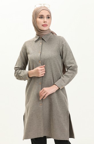 Yırtmaçlı Tunik 2559-06 Vizon