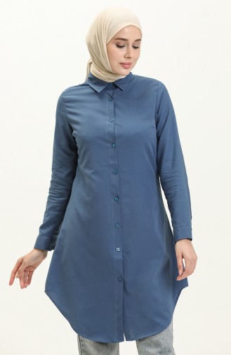 Buttoned Tunic 2514-12 Light Navy Blue 2514-12