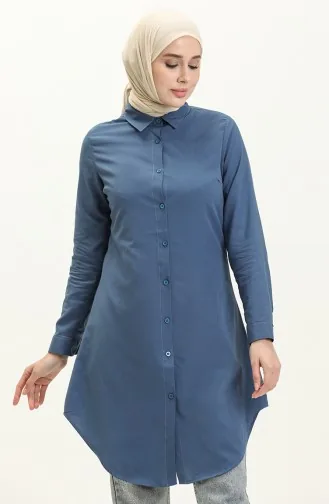 Buttoned Tunic 2514-12 Light Navy Blue 2514-12