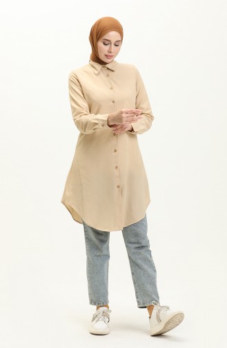 Buttoned Tunic 2514-17 Beige 2514-17
