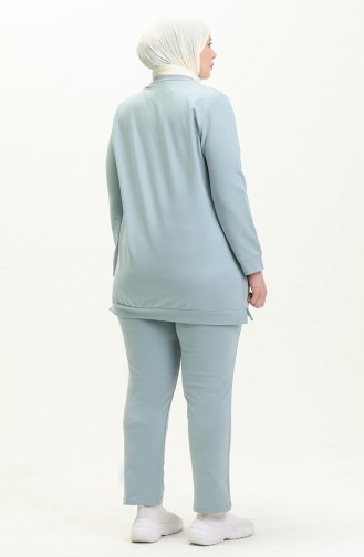 Plus Size Printed Tracksuit Set 12005-04 Ice Blue 12005-04