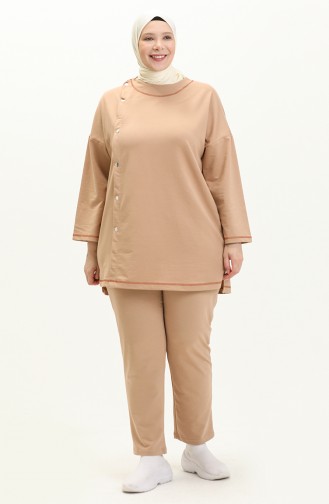 Ensemble de Survêtement Grande Taille 12008-01 Beige 12008-01