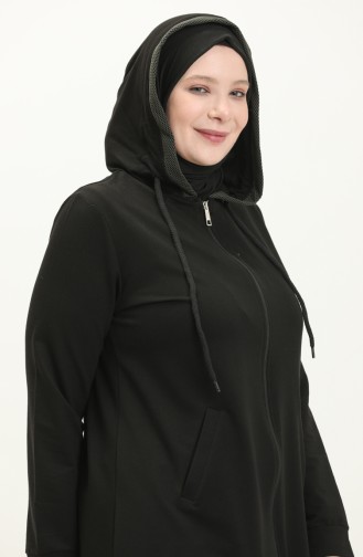 Büyük Beden File Detaylı Eşofman Takım 12010-02 Siyah