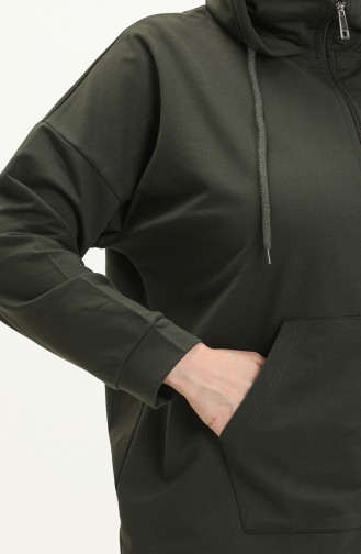 Ensemble de Survêtement à Capuche Grande Taille 12017-04 Khaki 12017-04