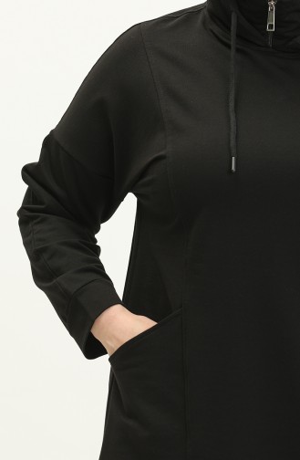 Plus Size Turtleneck Tracksuit Set 12019-02 Black 12019-02