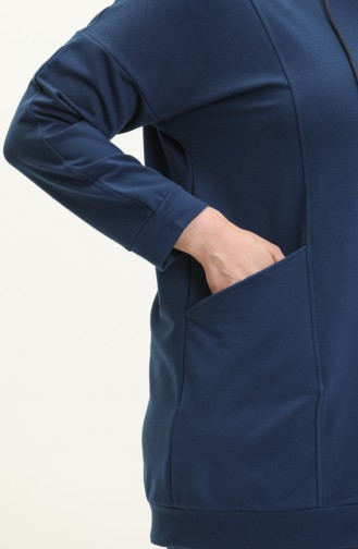 Plus Size Turtleneck Tracksuit Set 12019-04 Indigo 12019-04