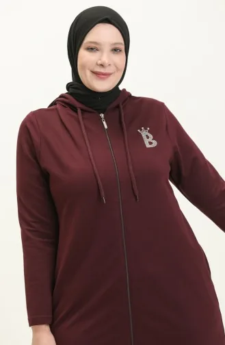 سترة بطبعة حجر مقاس كبير 11035-02 برقوقي 11035-02
