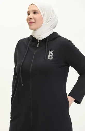 سترة بطبعة حجر مقاس كبير 11035-04 كحلي 11035-04