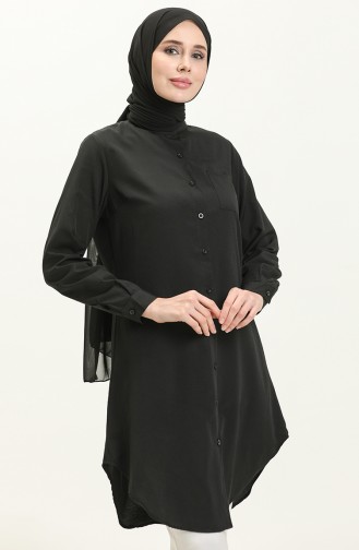 Mandarin Collar Pocket Tunic 2515-09 Black 2515-09