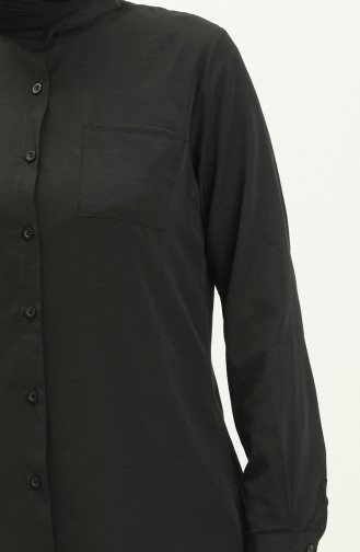 Mandarin Collar Pocket Tunic 2515-09 Black 2515-09