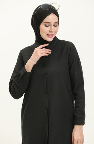 Yırtmaçlı Tunik 2559-05 Siyah