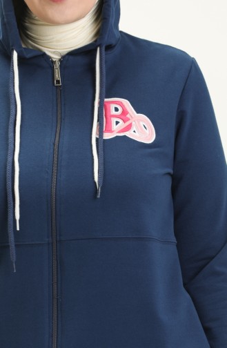 Plus Size Zippered Tracksuit Set 12016-04 Indigo 12016-04