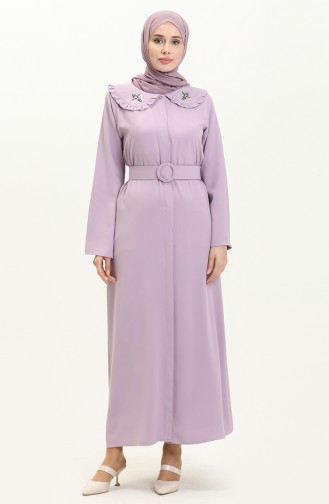 Collar Stone Detailed Dress 70011-05 Lilac 70011-05