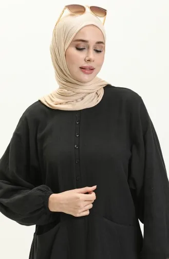 Robe Tissu Mousseline Avec Poches 24Y8896-02 Noir 24Y8896-02