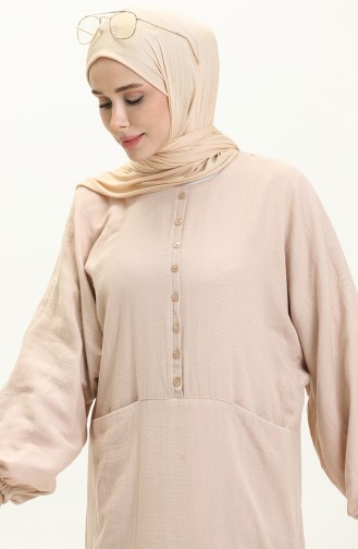 Beige İslamitische Jurk 24Y8896-05