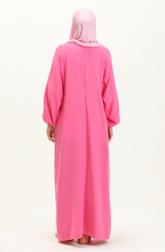 Muslin Fabric Pocket Dress 24Y8896-06 Pink 24Y8896-06