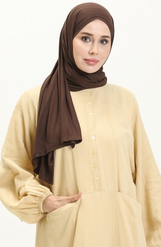 Muslin Fabric Pocket Dress 24Y8896-08 Yellow 24Y8896-08