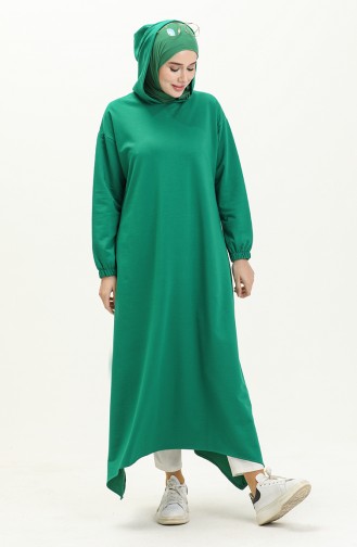 Hooded Long SportS Tunic 71004-02 Green 71004-02