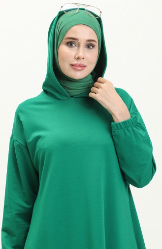 Hooded Long SportS Tunic 71004-02 Green 71004-02