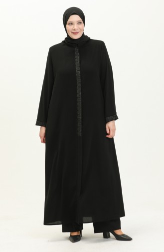 Abaya in Übergröße 3008-01 Schwarz 3008-01