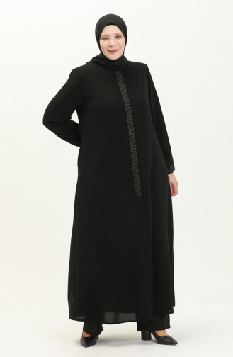 Abaya Grande Taille 3008-01 Noir 3008-01