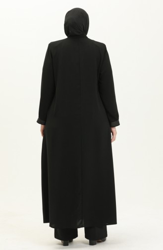 Abaya in Übergröße 3008-01 Schwarz 3008-01