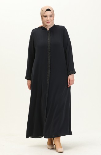 Abaya Grande Taille 3008-02 Bleu Marine 3008-02