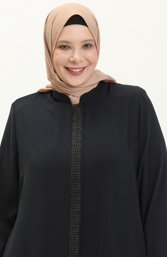 Plus Size Abaya 3008-02 Navy Blue 3008-02