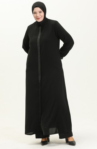 Abaya in Übergröße 3010-01 Schwarz 3010-01