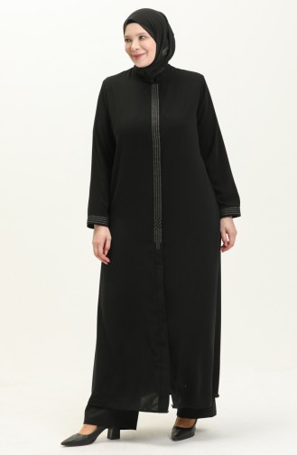 Abaya in Übergröße 3010-01 Schwarz 3010-01