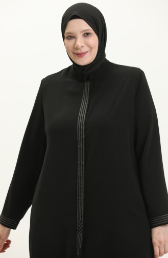 Abaya in Übergröße 3010-01 Schwarz 3010-01