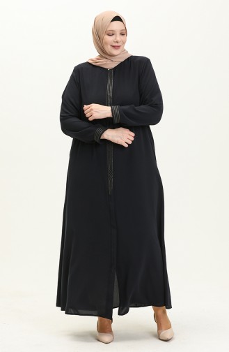 Plus Size Abaya 3010-02 Navy Blue 3010-02