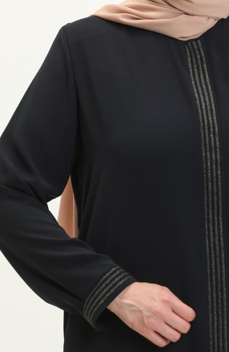 Plus Size Abaya 3010-02 Navy Blue 3010-02