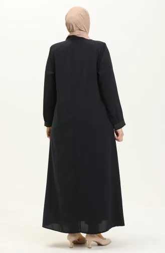 Plus Size Abaya 3010-02 Navy Blue 3010-02